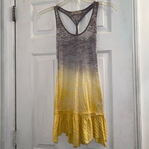 Size small gray yellow ombre faded look tank top racerback shirt